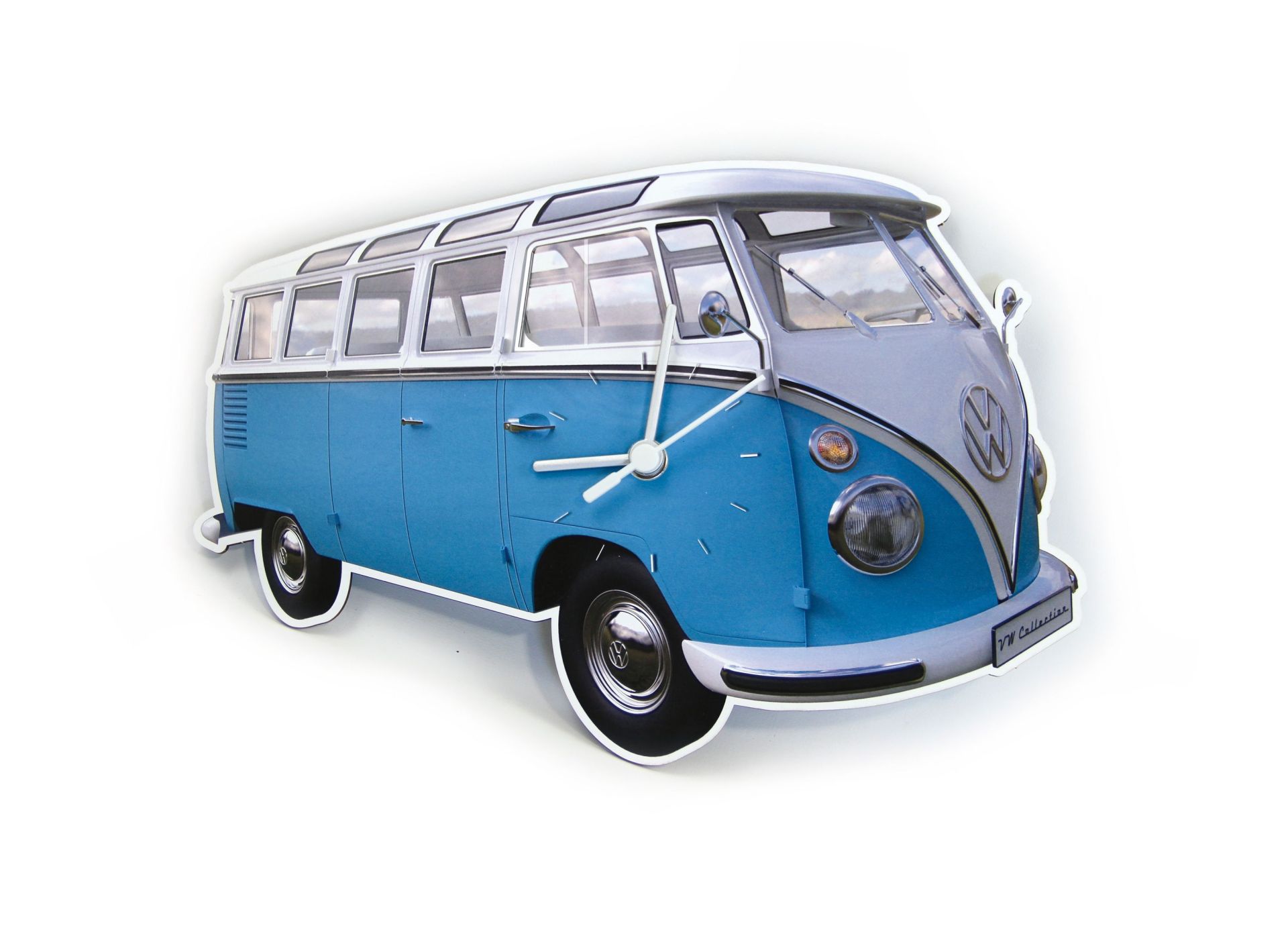 Original VW Bulli T1 Bus Wanduhr Blau 28x18x2,5cm