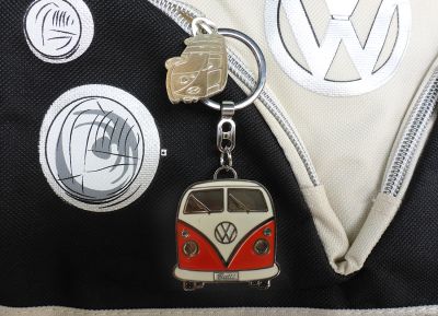 Original VW Bulli T1 Bus Schlüsselanhänger in Geschenkdose, Rot