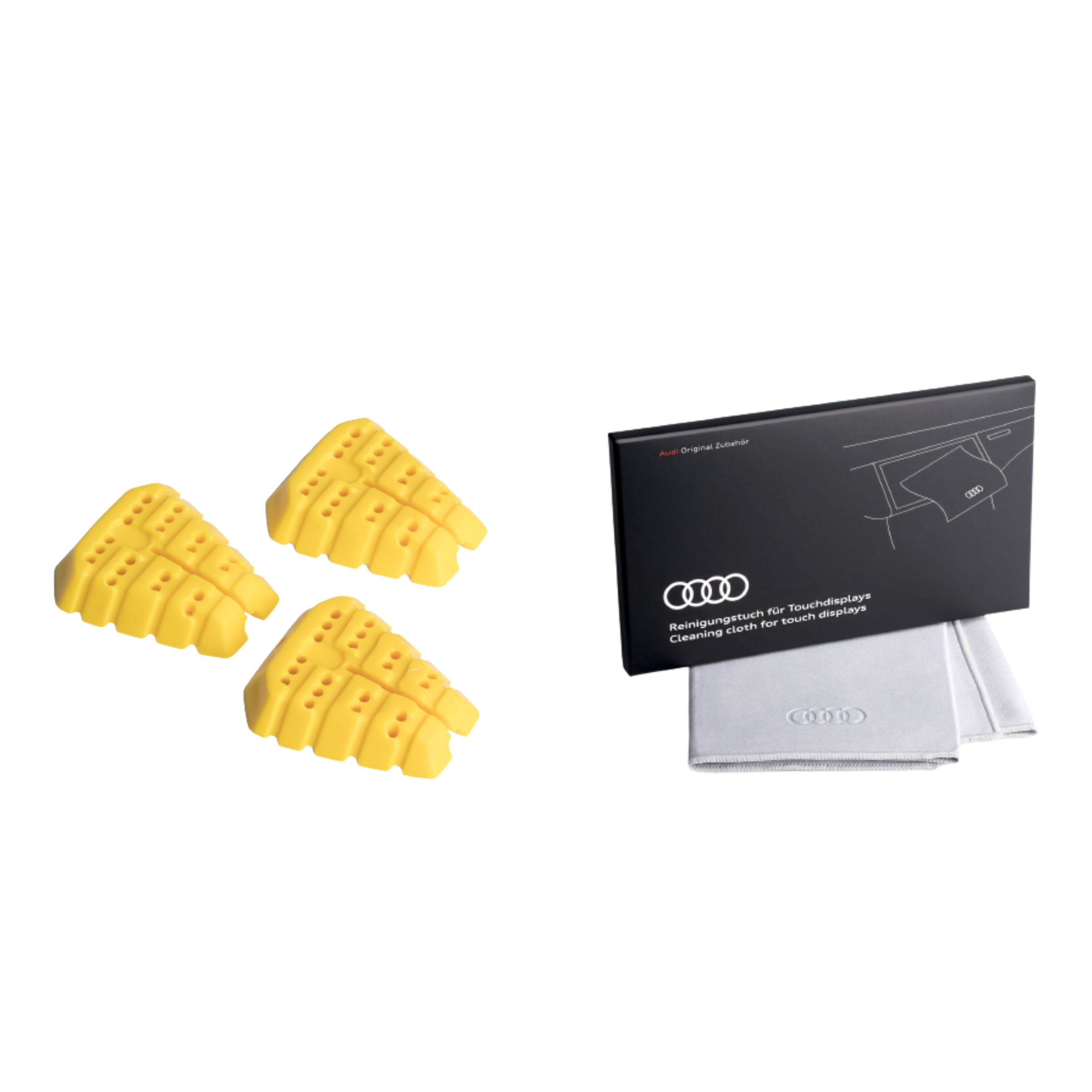 Original "SET" Audi Nachfüllpack Duftspender gelb & Reinigungstuch für Touchdisplays