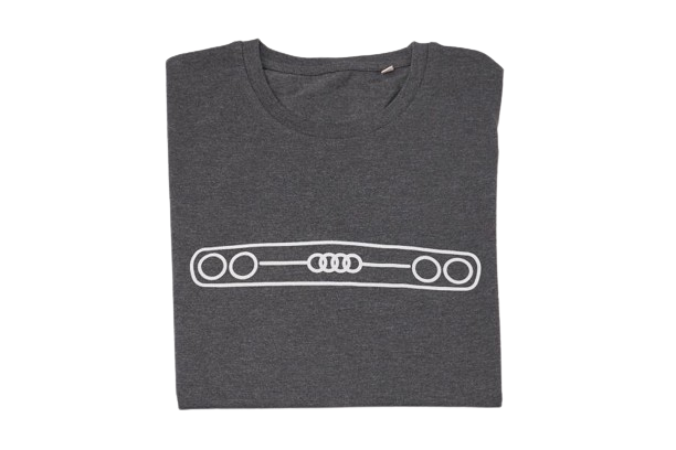 Original Audi T-Shirt mit Audi 80 Kühlergrill Größe L, grau