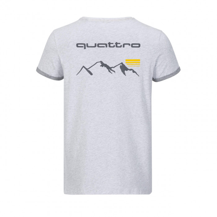 Original Audi T-Shirt quattro, Herren, hellgrau, Gr. S